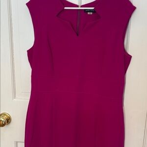 Beautiful Tahari deep purple Sleeveless Midi Dress like new size 14